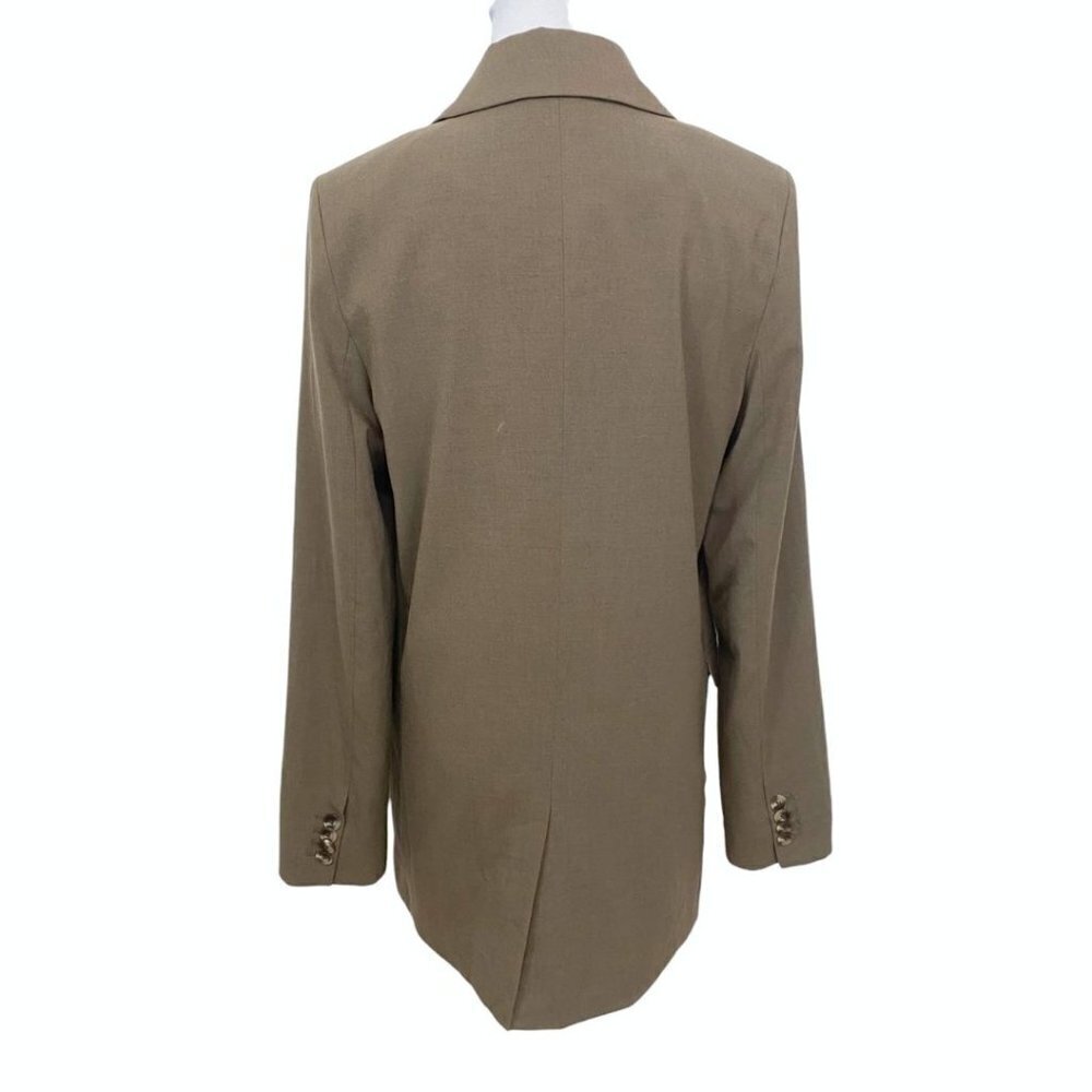 FRANK AND OAK WOOL BLEND DOUBLE BREASTED BLAZER IN BROWN CHOCOLATE CHIP - XS - Picture 4 of 13